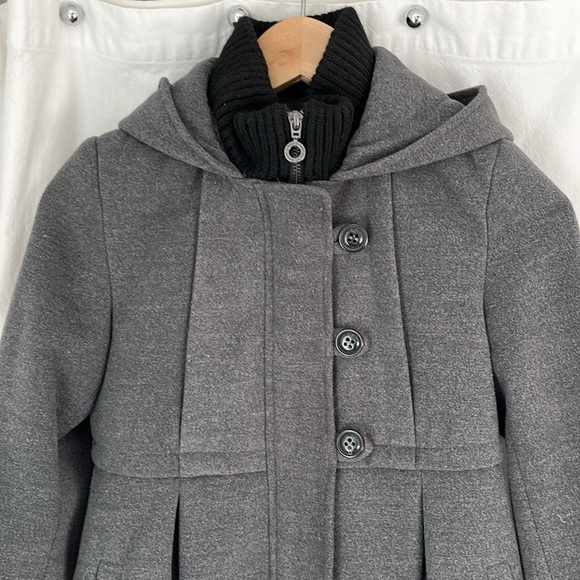 Dark gray DKNY dress coat for girls.  Size medium - Picture 2 of 8